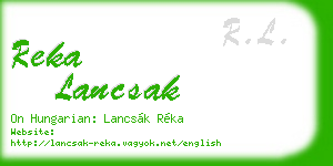 reka lancsak business card
