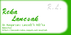 reka lancsak business card